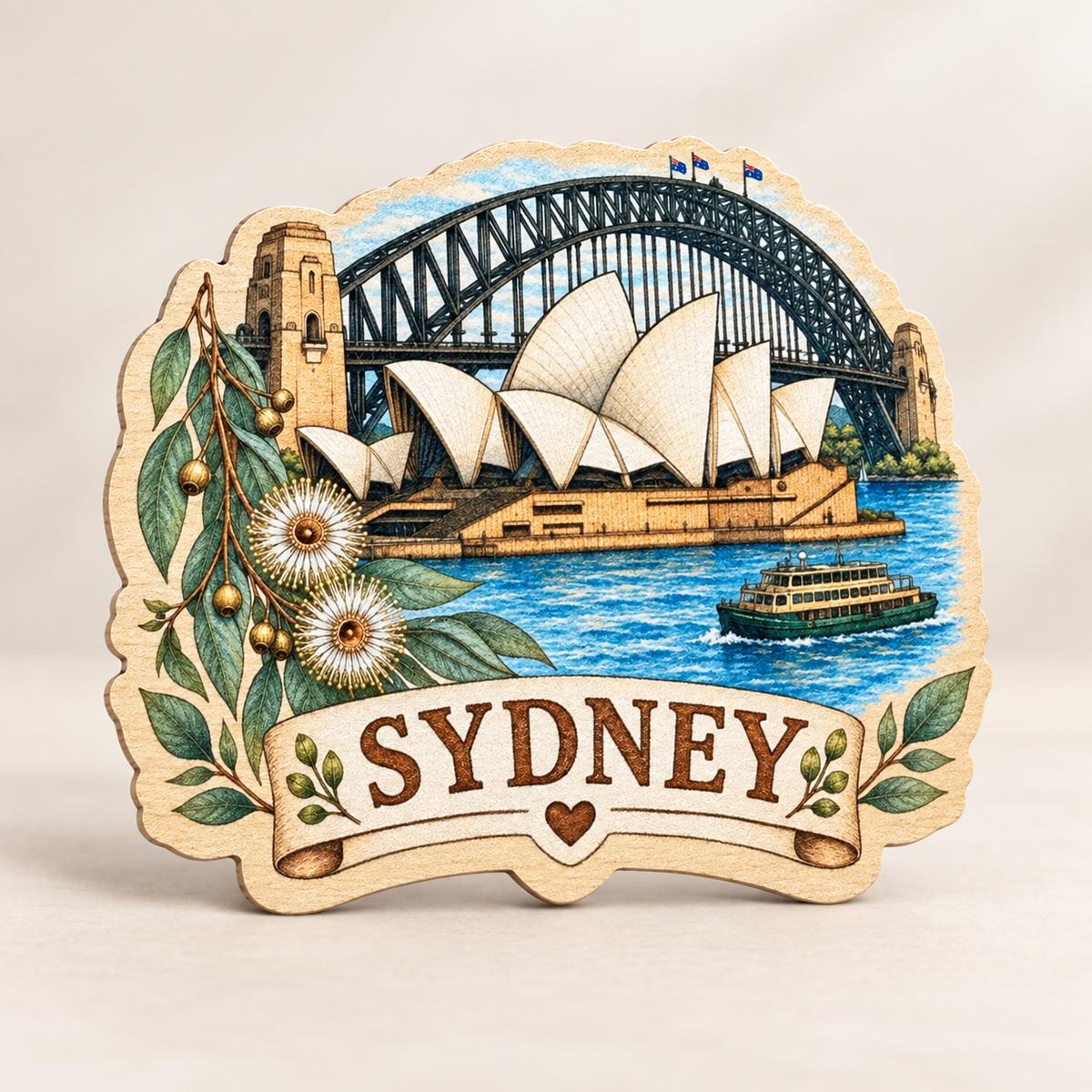 Sydney Wooden Magnet